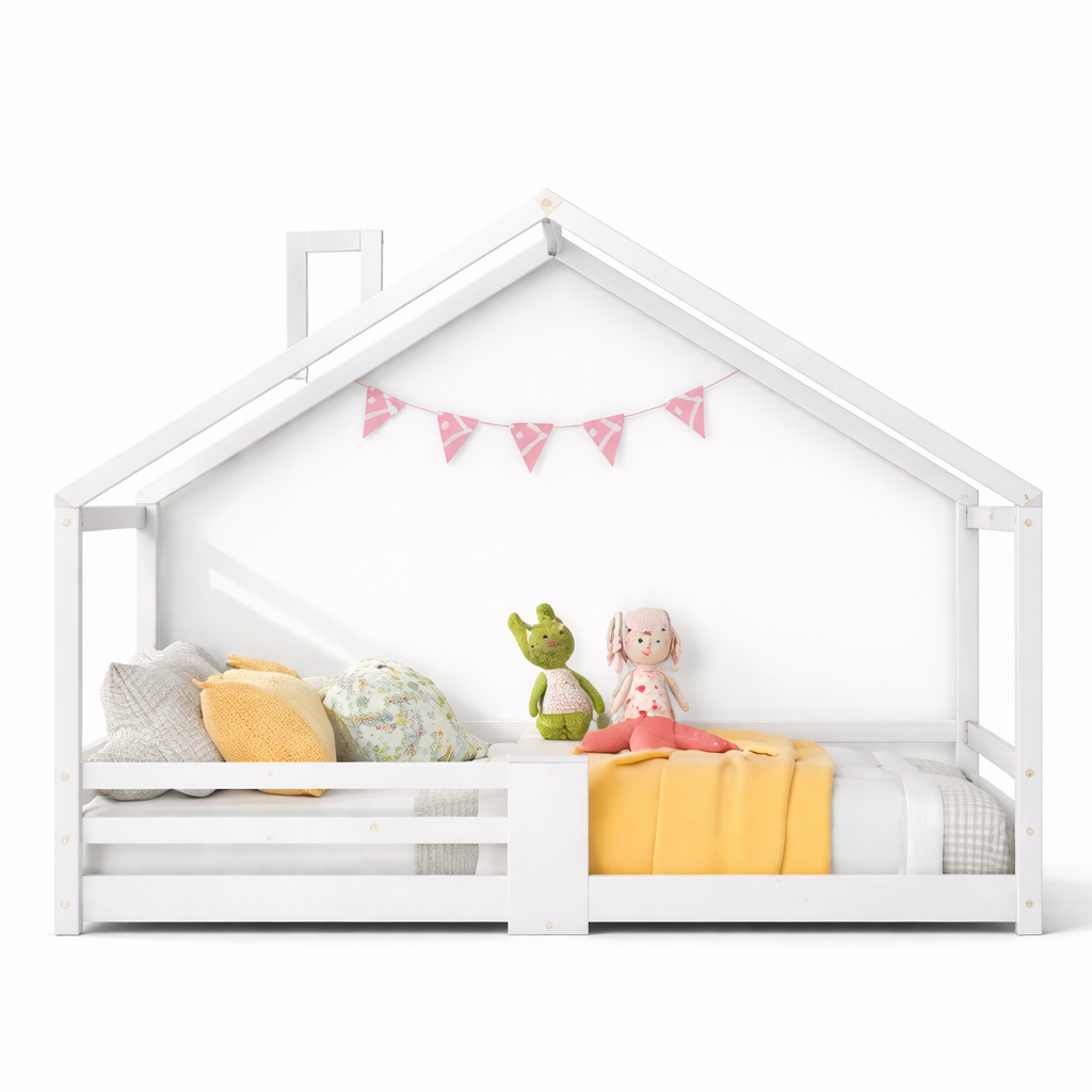 Lit cabane enfant 1 place 90x200 - Structure en bois de pin