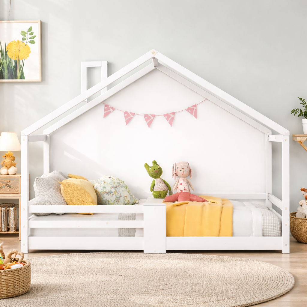 Lit cabane enfant 1 place 90x200 - Structure en bois de pin