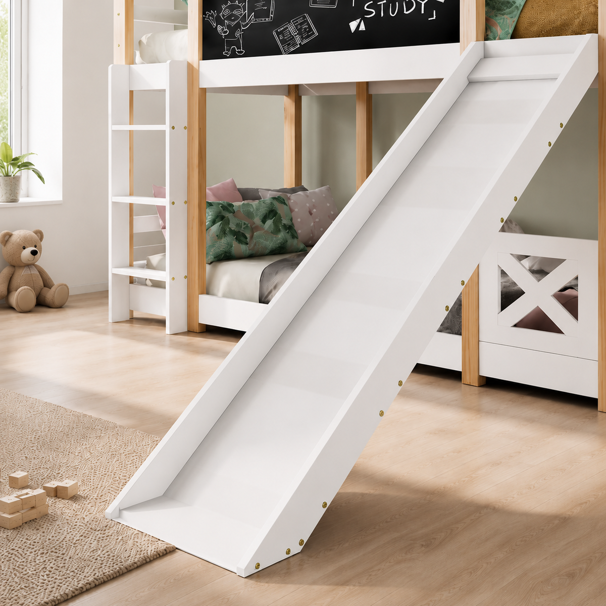 Lit Superposé Enfant avec Toboggan et Tableau Maison Rêves   Maison Rêves