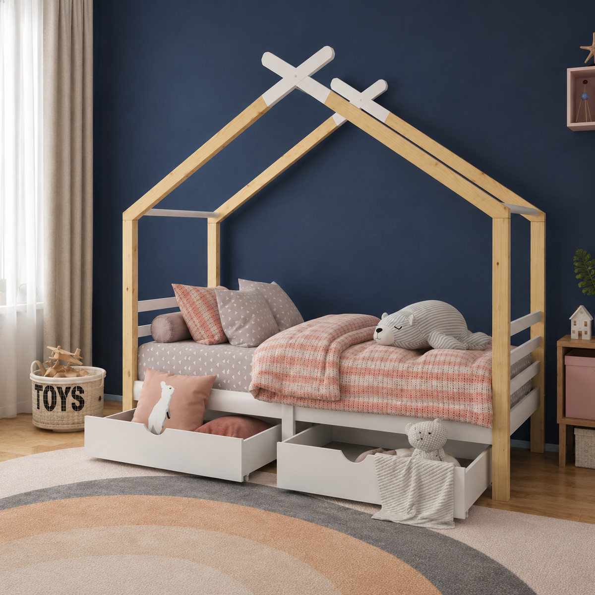 Lit Cabane Enfant avec Tiroirs et Sommier Maison Rêves   Maison Rêves