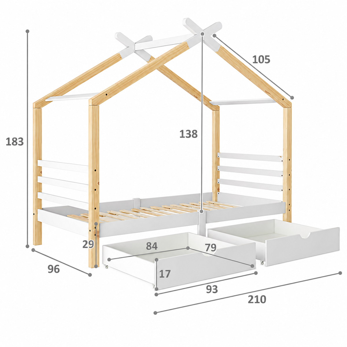 Lit Cabane Enfant avec Tiroirs et Sommier Maison Rêves   Maison Rêves