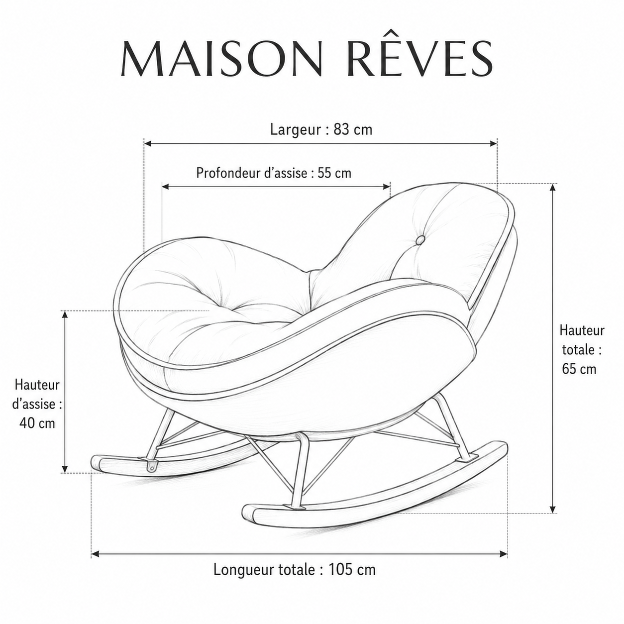 MOON | Rocking Chair Cocon Ultra Moelleux Maison Rêves   Maison Rêves