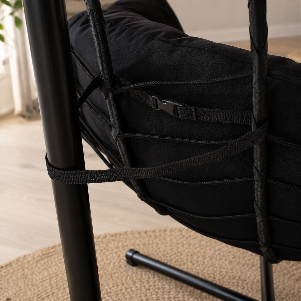 NORDA | Chaise Suspendue Œuf Bohème Anthracite Maison Rêves   Maison Rêves