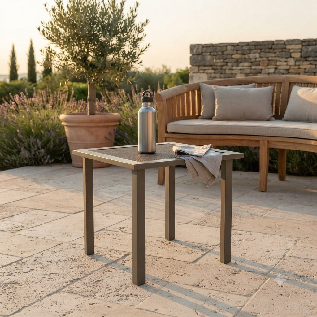 Ensemble 2 Chaises Longues à Bascule avec Table d'Appoint Maison Rêves   Maison Rêves