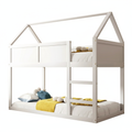 Lit mezzanine 2 lits 90x190 – Structure bois blanche