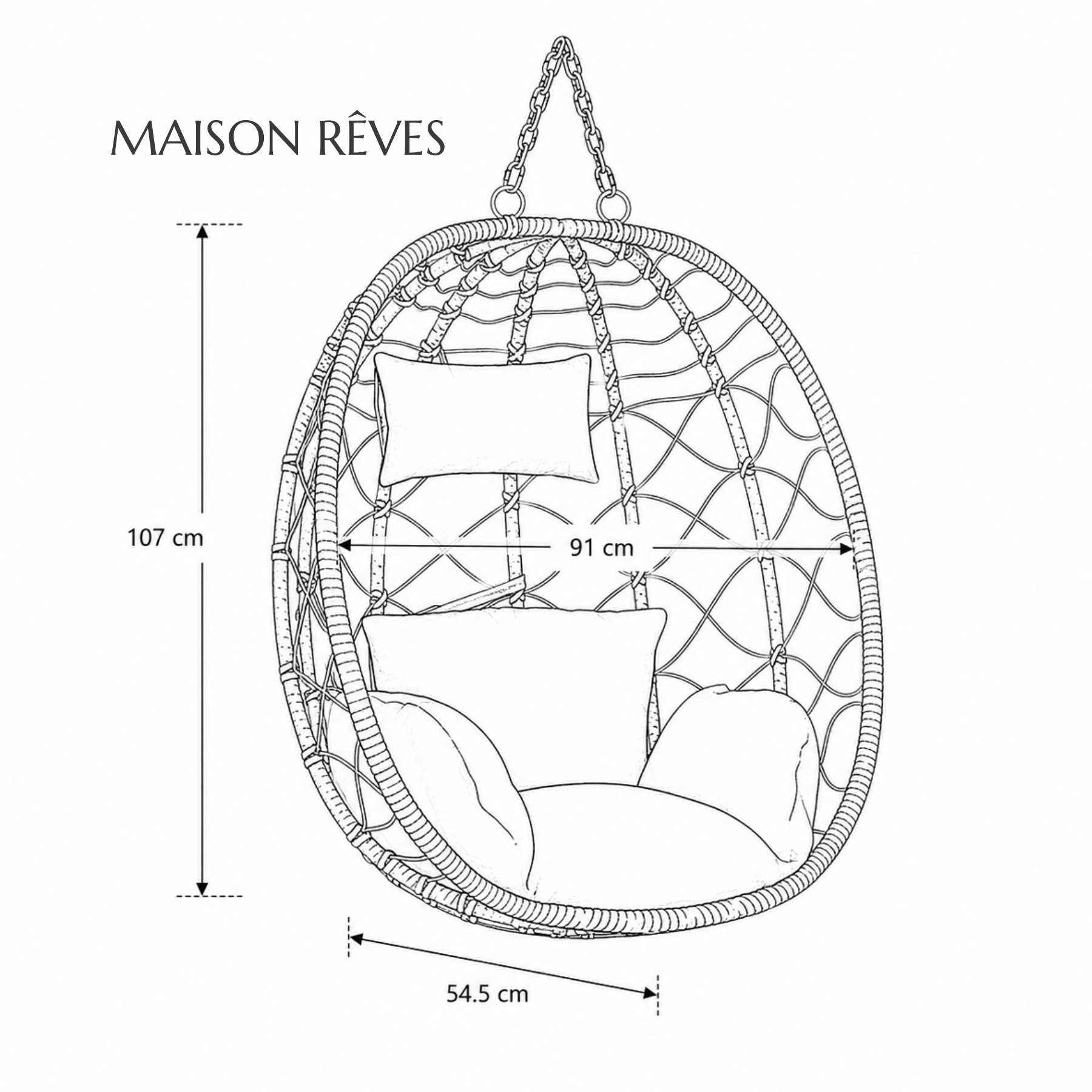 ORVANE | Fauteuil Suspendu Œuf Polyrotin Pliable Maison Rêves   Maison Rêves