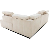 Kélina | Canapé d'Angle Convertible Réversible 4/5 Places en Velours Côtelé Beige Maison Rêves   Maison Rêves