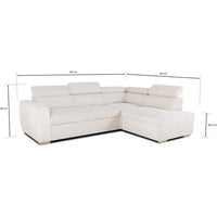 Kélina | Canapé d'Angle Convertible Réversible 4/5 Places en Velours Côtelé Beige Maison Rêves   Maison Rêves