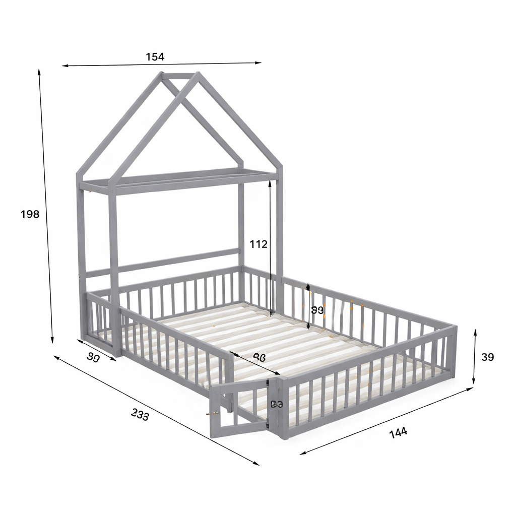 Lit cabane 1 place - 140 X 200 cm