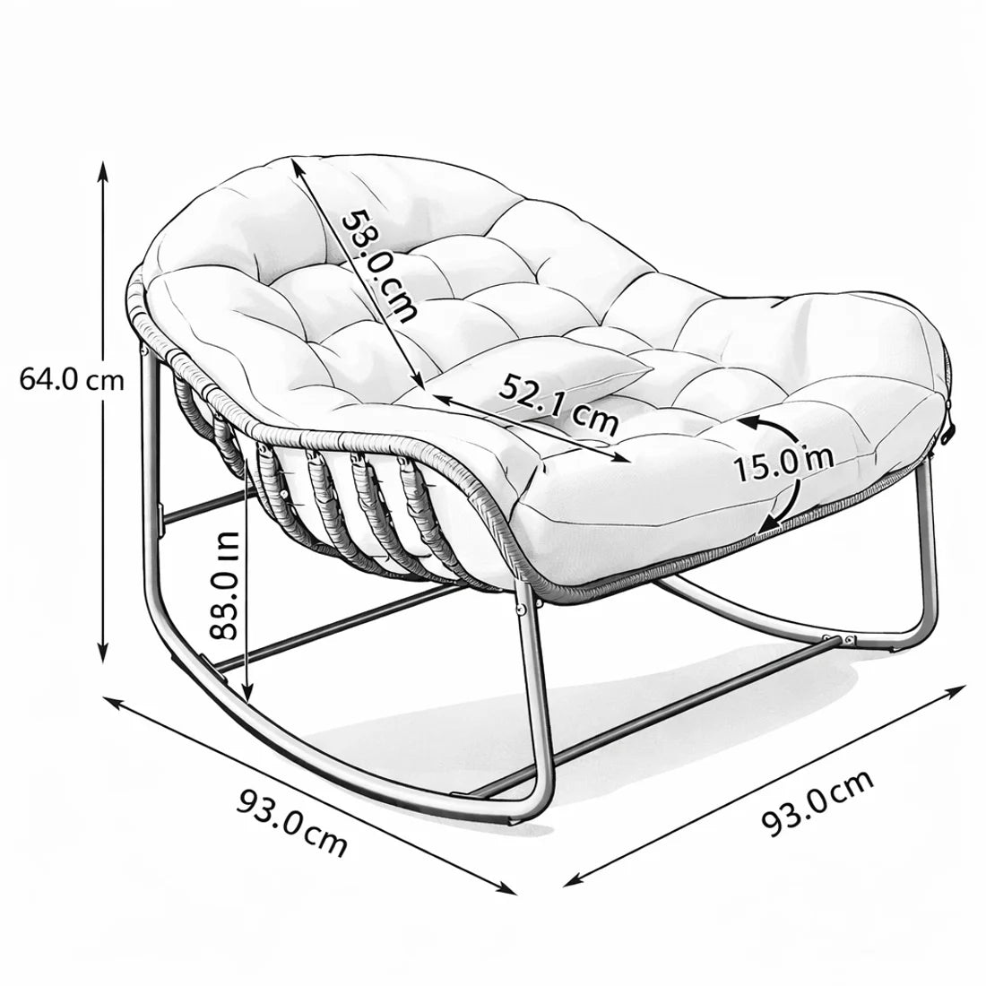 NUEVA – Rocking Chair Rotin Surdimensionné My Store   Maison Rêves