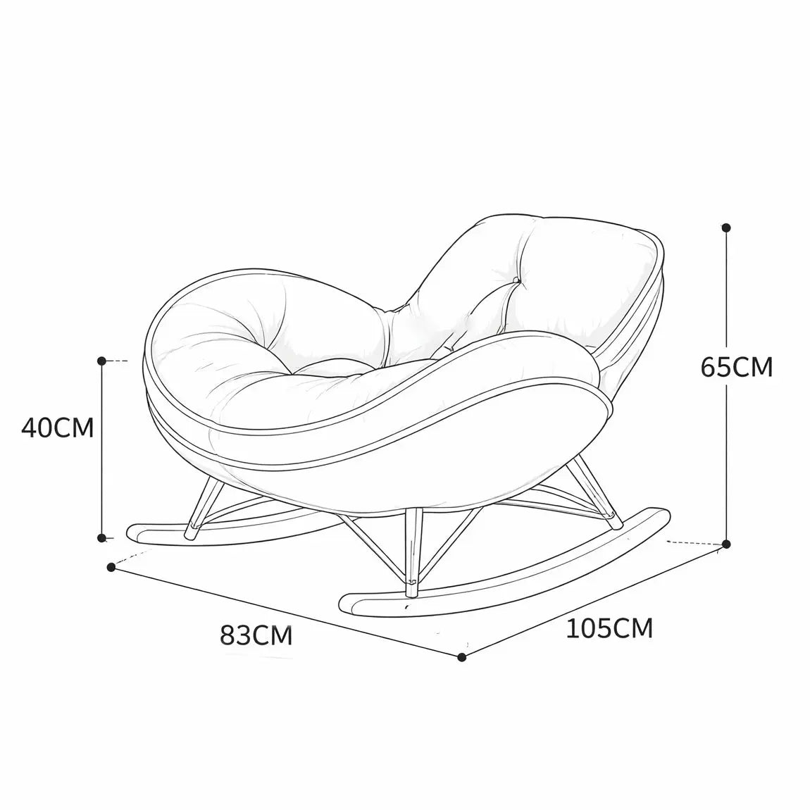 Rocking Chair Design Enveloppant avec Grande Assise Confortable Maison Rêves   Maison Rêves
