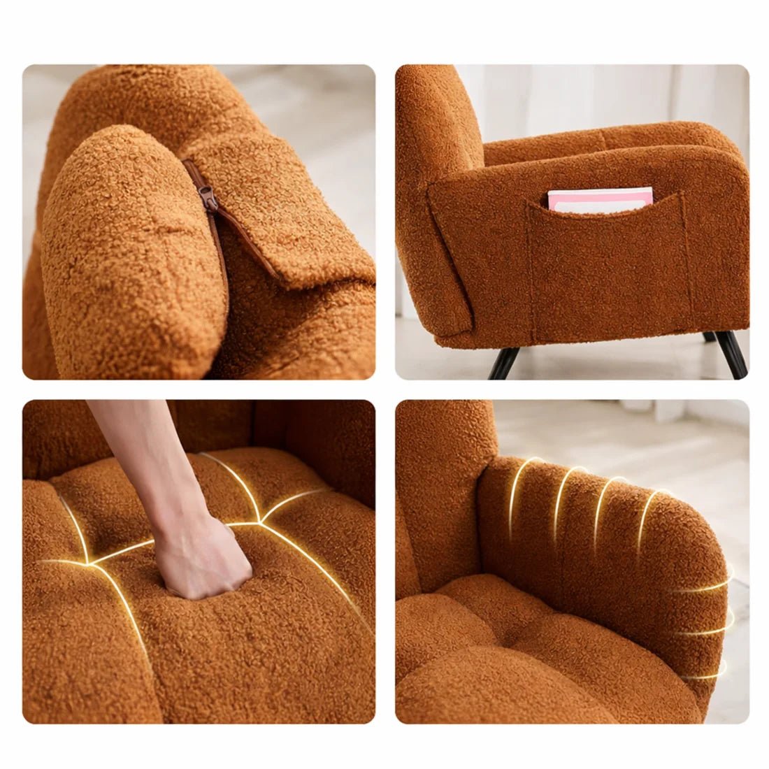 ROVKA - Rocking Chair Teddy Confortable Oscille   Maison Rêves