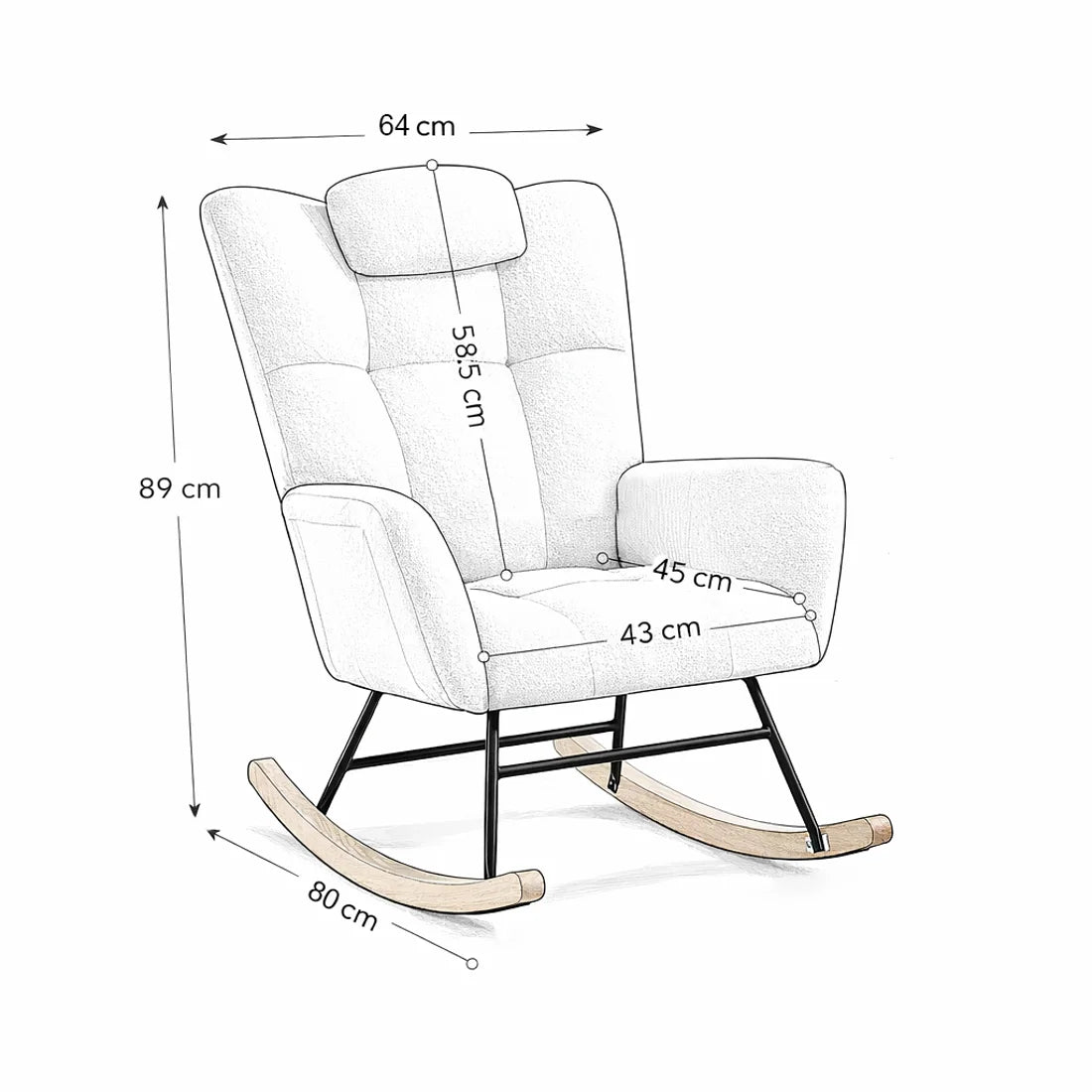 ROVKA - Rocking Chair Teddy Confortable Oscille   Maison Rêves